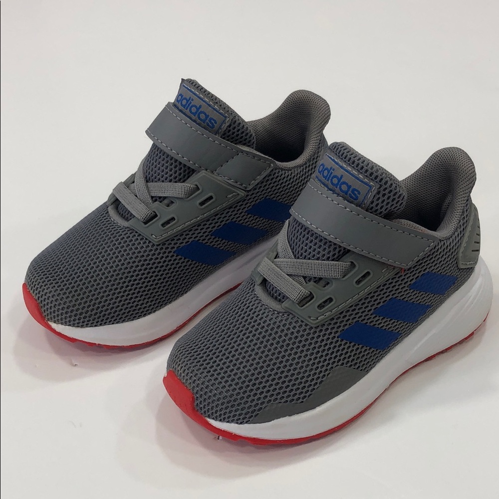 Adidas Duramo 9 Toddler Sneakers – Grey/Blue/Red – Size 7